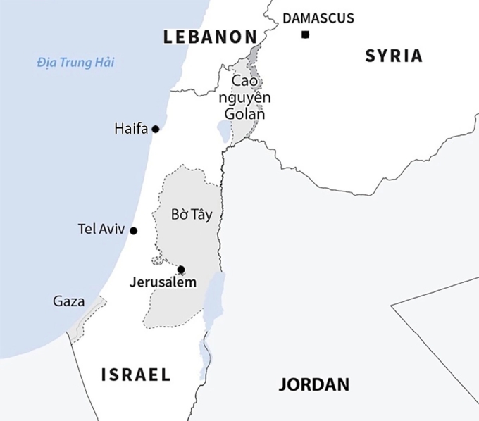 Vị trí thành phố Haifa. Đồ họa: AFP