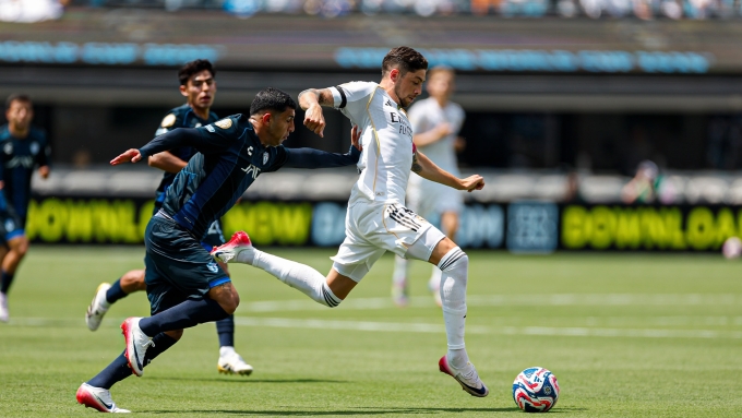 Tiền vệ Valverde (áo trắng) đi bóng trong trận Real Madrid thắng Pachuca 3-1 ở lượt hai bảng H FIFA Club World Cup 2025. Ảnh: Real Madrid