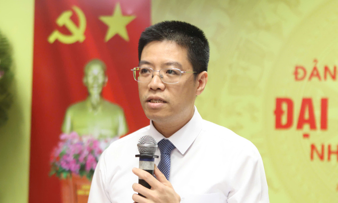 Ông Nguyễn Thành Chung, Cục trưởng Viễn thông, tại Đại hội Đảng bộ Cục Viễn thông lần thứ IV, ngày 10/6/2025. Ảnh: Đức Huy