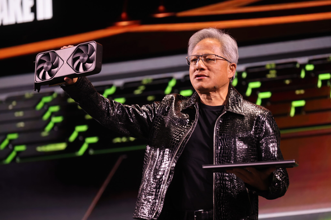 CEO Nvidia Jensen Huang tại một sự kiện của công ty đầu năm nay. Ảnh: Nvidia