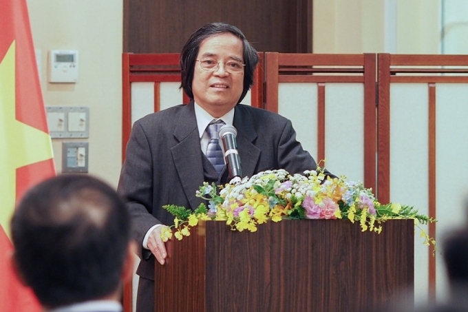 Giáo sư Trần Văn Thọ phát biểu tại Nhật Bản năm 2021. Ảnh:Thanh Thanh Lan