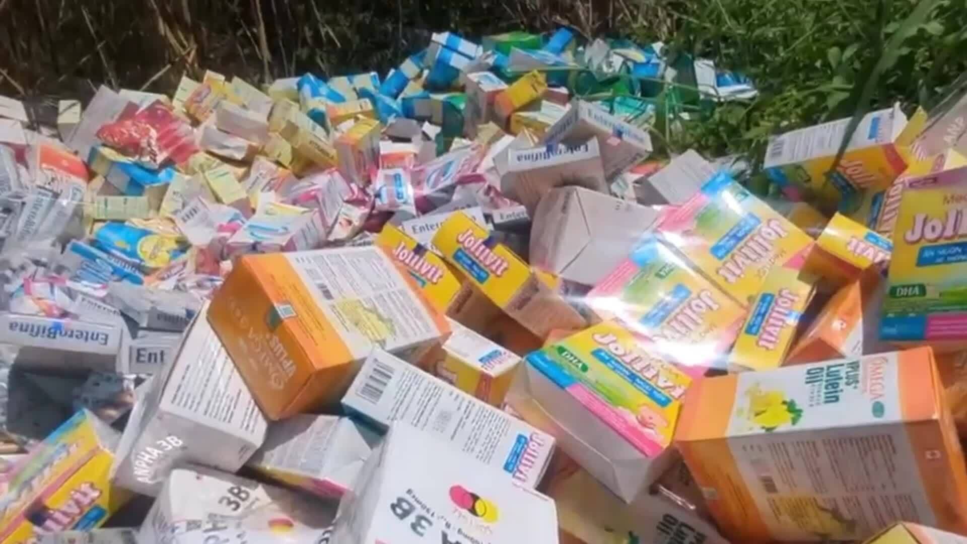 Hàng nghìn hộp thuốc, thực phẩm chức năng bị vứt là của 2 công ty kinh doanh hàng giả