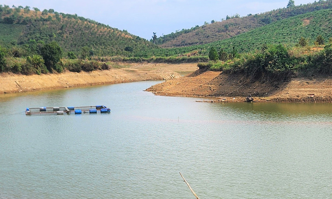 Hồ thủy lợi Đăk Ka, nơi hai người đàn ông gặp nạn. Ảnh: Hoài Thanh