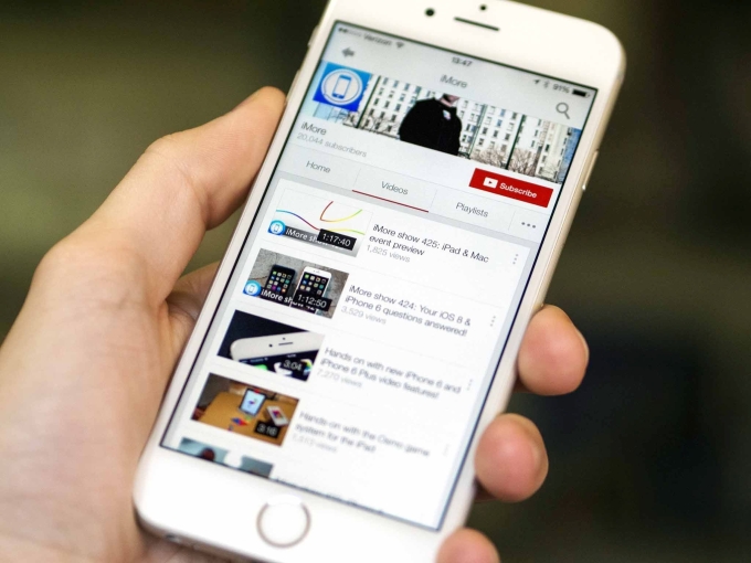 Ứng dụng YouTube trên iPhone 6. Ảnh: iMore