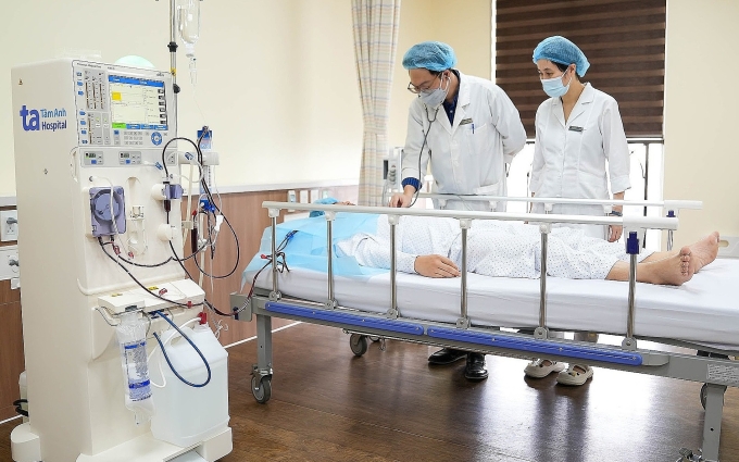 Người bệnh chạy thận nhân tạo tại khoa Nội thận - Lọc máu. Ảnh minh họa: Bệnh viện Đa khoa Tâm Anh