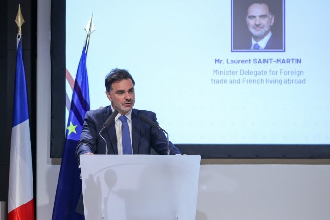 Ông Laurent Saint-Martin, Bộ trưởng đặc trách ngoại thương, Bộ Ngoại giao Pháp phát biểu tại Diễn đàn doanh nghiệp Việt Nam - Pháp, ngày 11/6. Ảnh: VGP
