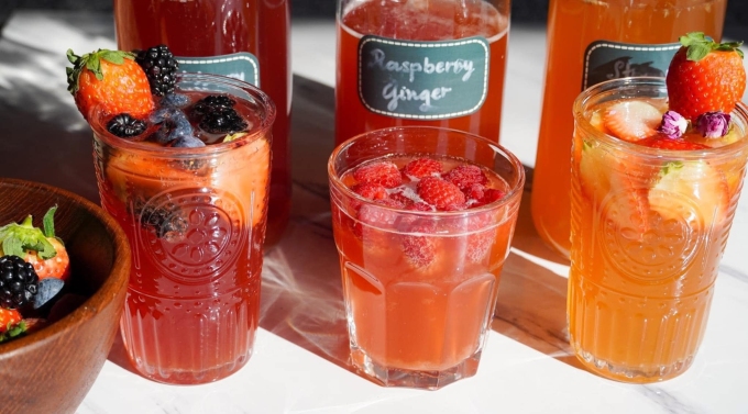 Kombucha được kết hợp bắt mắt với nhiều loại trái cây. Ảnh chụp màn hình