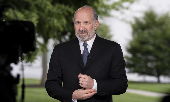 Bộ trưởng Thương mại Mỹ Howard Lutnick tại một sự kiện ở Nhà Trắng tháng 5/2025. Ảnh: AP