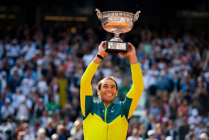 Nadal và danh hiệu thứ 14 (cuối cùng) tại Roland Garros, trên sân Philippe Chatrier, Paris, Pháp tháng 6/2022. Ảnh: ATP
