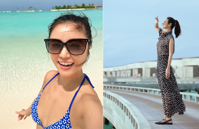 Lâm Tâm Như trong chuyến công tác. Ảnh: Share