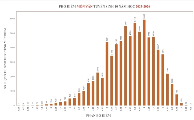 Phổ điểm Toán, Văn, Tiếng Anh thi lớp 10 của TP HCM - 1