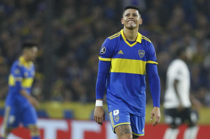 Marcos Rojo phản ứng trong trận Boca Juniors gặp Corinthians ngày 5/7/2022. Ảnh: AP