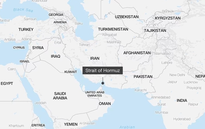 Vị trí eo biển Hormuz. Đồ họa: CNN