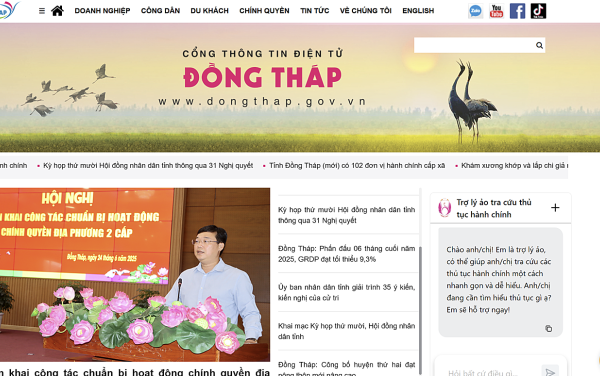 Đồng Tháp: Ứng dụng AI hỗ trợ thủ tục hành chính