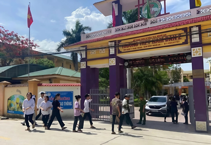 Trường THPT Nam Đàn 2, nơi thầy giáo đang công tác. Ảnh: Xuân Hoa
