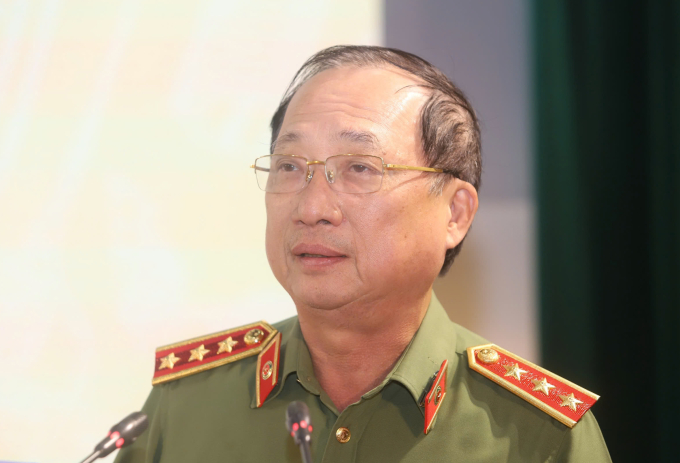 Thượng tướng Nguyễn Văn Thành, Phó chủ tịch Hội đồng lý luận Trung ương tại Hội thảo Nhận diện và đấu tranh với các quan điểm sai trái, thù địch, bảo vệ nền tảng tư tưởng của Đảng hiện nay do Học viện Chính trị Bộ Quốc phòng tổ chức ngày 11/9. Ảnh: Thường Trần