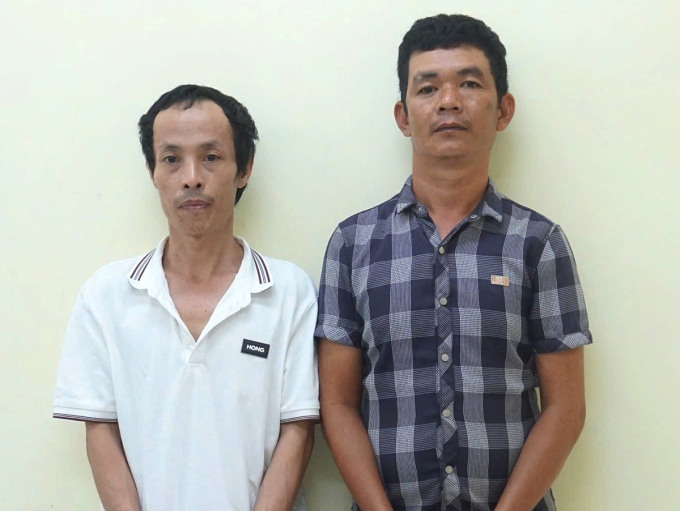 Ngô Sơn Hà và Trần Như Phước tại cơ quan điều tra. Ảnh: Công an cung cấp