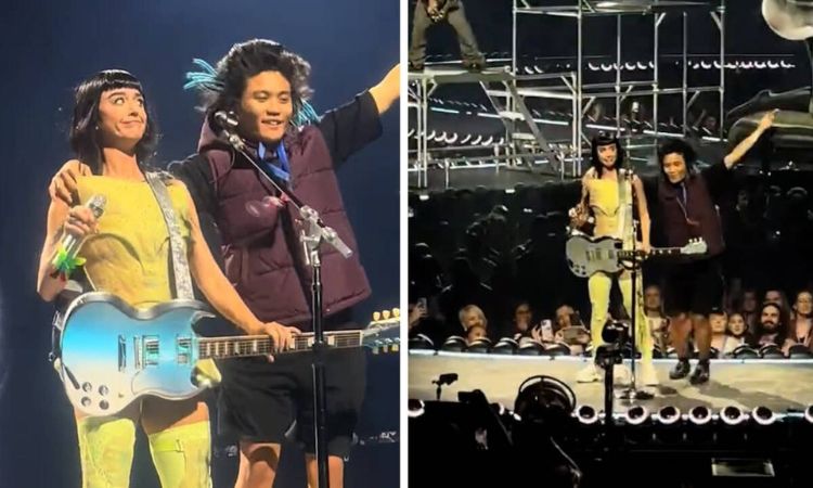 TikToker lao lên sân khấu, ôm Katy Perry