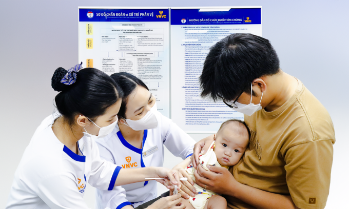 Trẻ tiêm vaccine phòng bệnh tại Trung tâm tiêm chủng VNVC. Ảnh: An Hoa