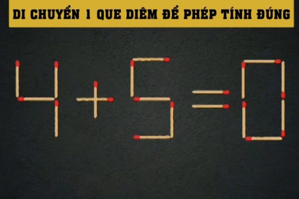Đố vui: Di chuyển que diêm để giải phép tính!