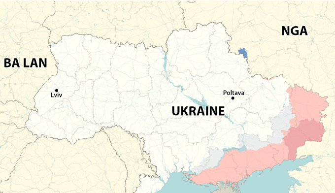 Vị trí Ba Lan, Ukraine và Nga. Đồ họa: RYV