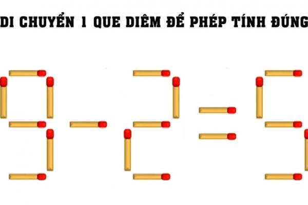 Đố vui: Di chuyển 1 que diêm để giải phép tính
