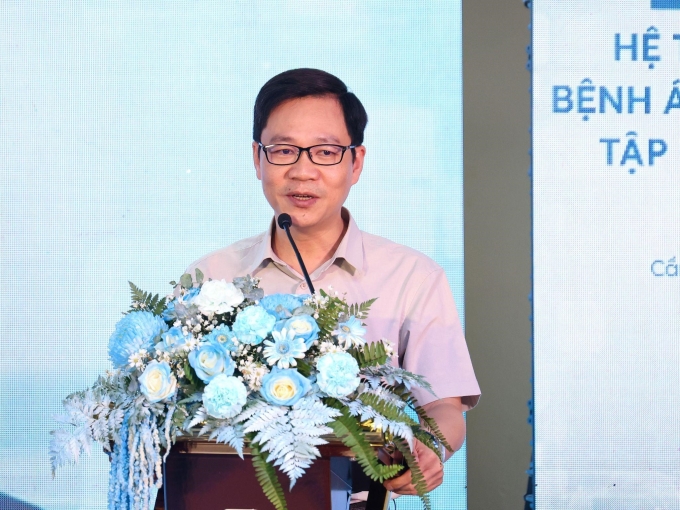 Ths Nguyễn Bá Hùng, Trưởng Phòng chuyển đổi số Trung tâm Thông tin y tế quốc gia, Bộ Y tế phát biểu tại sự kiện. Ảnh: Hoàn Mỹ