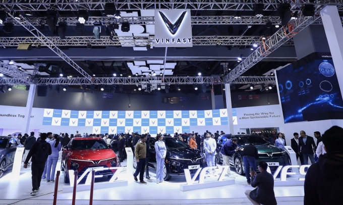 Sự kiện ra mắt thương hiệu tại Ấn Độ của VinFast tại sự kiện Bharat Mobility Global Expo 2025. Ảnh: VinFast