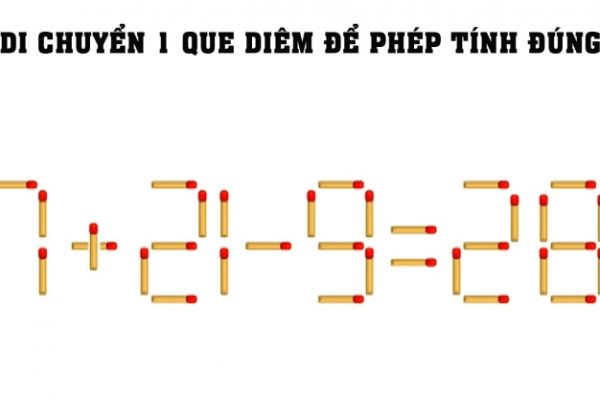 Đố vui: Di chuyển que diêm để phép tính đúng!