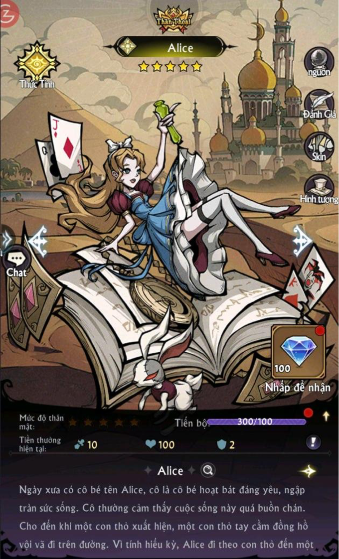 Tạo hình nhân vật Alice trong game. Ảnh: chụp màn hình