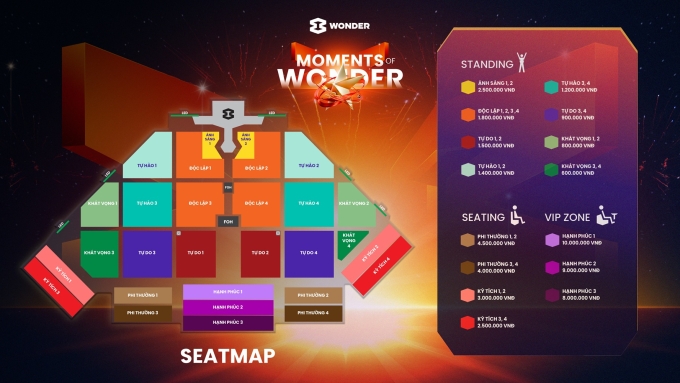 Sơ đồ các zone tại sự kiện. Ảnh: BTC