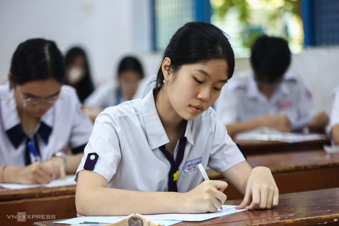 Thí sinh TP HCM thi tốt nghiệp THPT 2025. Ảnh: Quỳnh Trần