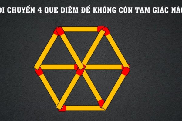Đố vui: Di chuyển 4 que diêm để loại bỏ tam giác!