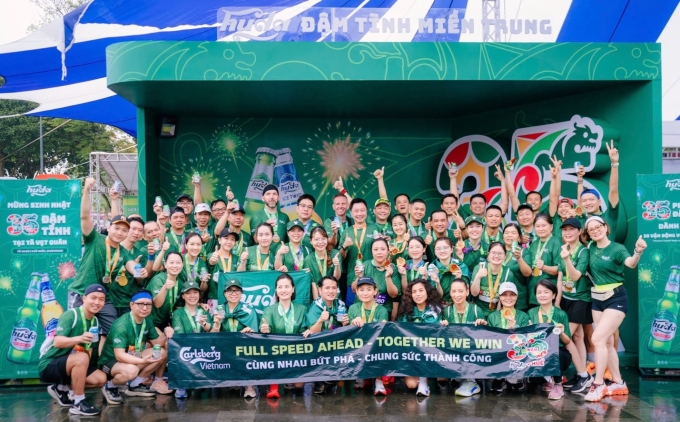 Carlsberg Việt Nam đồng hành cùng giải chạy VnExpress Marathon Huế 2025. Ảnh: Carlsberg Việt Nam