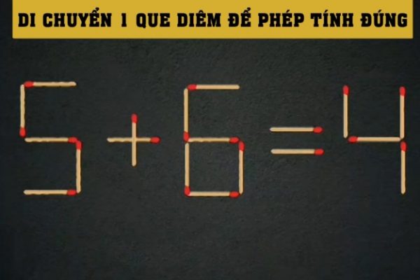 Đố vui: Di chuyển que diêm để giải phép tính này!