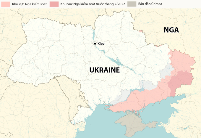 Cục diện chiến sự Nga - Ukraine. Đồ họa: RYV