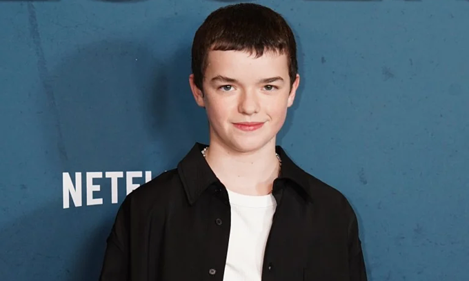 Diễn viên nhí Owen Cooper ở buổi ra mắt phim Adolescene. Ảnh: Netflix