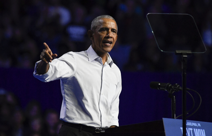 Cựu tổng thống Mỹ Barack Obama tại Philadelphia, Pennsylvania, hồi tháng 10/2024. Ảnh: AP