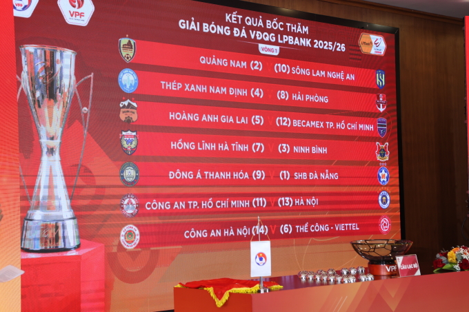 Lịch thi đấu vòng một V-League 2025-2026. Ảnh: VPF