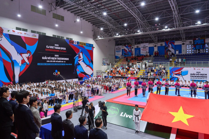 Lễ khai mạc Giải đấu Taekwondo CJ Quốc tế mở rộng, tháng 6/2025. Ảnh: CJ
