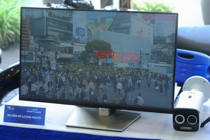 Camera giám sát tích hợp AI có khả năng đếm người. Ảnh: Trọng Đạt