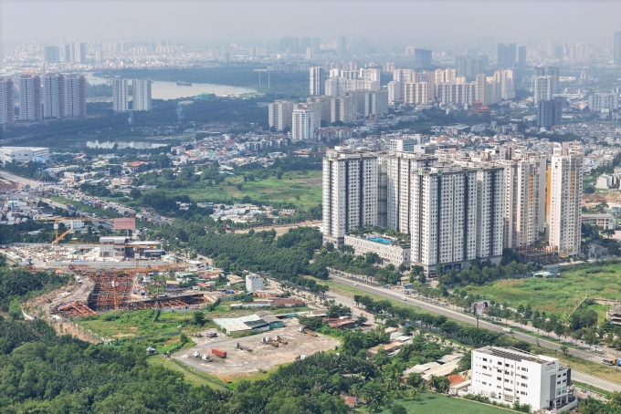 Bất động sản khu Đông TP HCM, ở TP Thủ Đức với các dự án chung cư. Ảnh: Quỳnh Trần