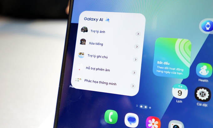 Giao diện truy cập nhanh Galaxy AI. Ảnh: Bảo Lâm