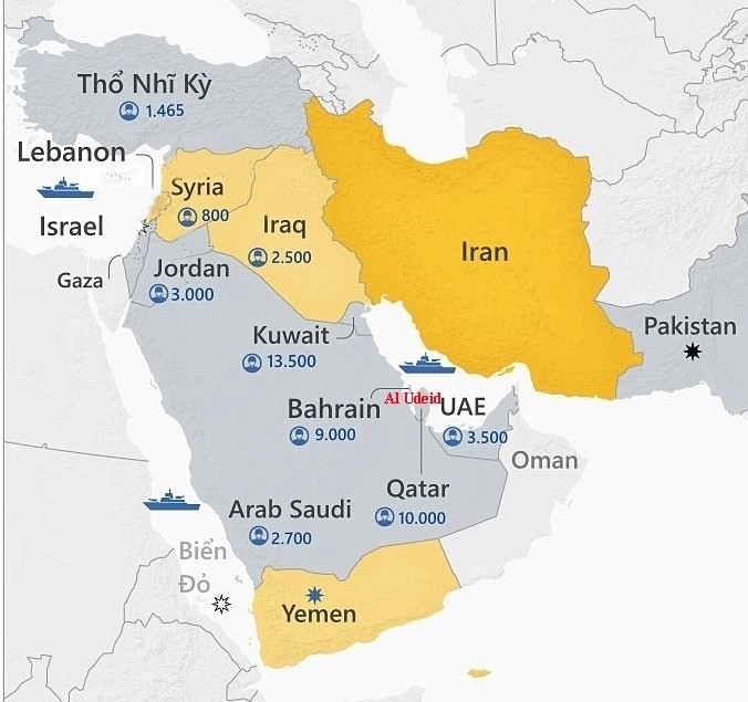 Vị trí căn cứ Al Udeid. Đồ họa: CNN