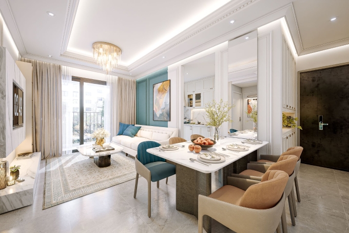 Thiết kế căn hộ ba phòng ngủ với bố cục tối ưu, đảm bảo sự riêng tư cho từng thành viên trong gia đình. Ảnh: The Zenith Hải Phòng