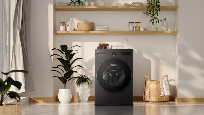 Máy giặt sấy lồng ngang của LG được tích hợp trí tuệ nhân tạo thấu cảm, tối ưu hiệu quả hoạt động. Ảnh: LG