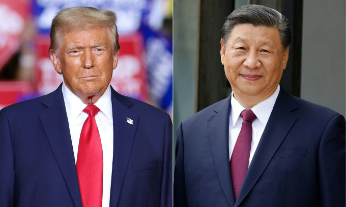 Tổng thống Mỹ Donald Trump (trái) và Chủ tịch Trung Quốc Tập Cận Bình. Ảnh:AFP