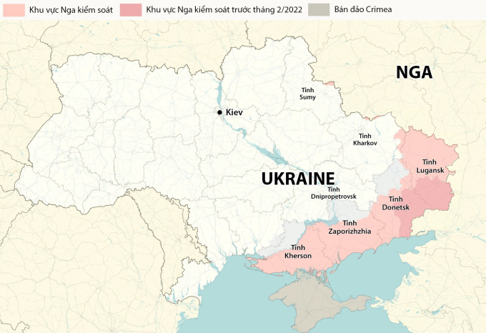 Cục diện chiến sự Nga - Ukraine. Đồ họa: RYV