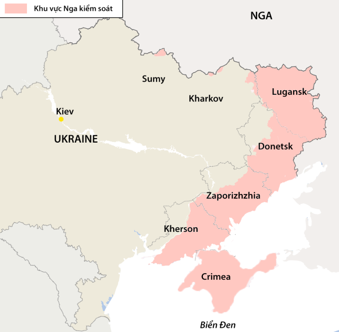 Cục diện chiến sự Nga - Ukraine. Đồ họa: Washington Post