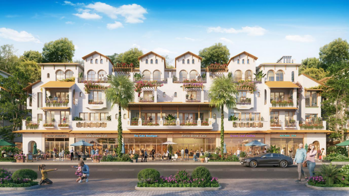 Phân khu mang phong cách kiến trúc Iberia giao thoa với văn hóa Nam bộ. Ảnh: Sun Property